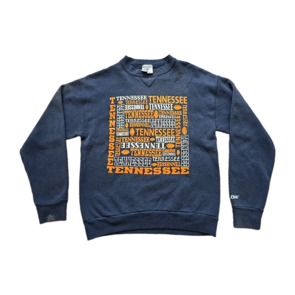 Vintage 90s BIKE Tennessee Volunteers Volunteers Crewneck Sweatshirt Navy Blue L